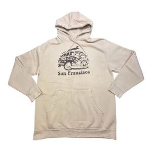 Lane Seven Hoodie Tan San Francisco VW Bus West Coast Graphic Streetwear LG XL